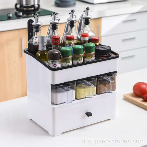 Boîte de rangement multifonction en plastique pour condiments pour la cuisine